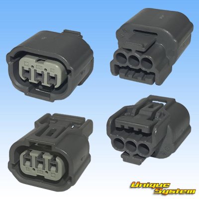 Photo2: [Sumitomo Wiring Systems] 040-type HX waterproof 3-pole female-coupler with retainer type-2 rib-difference