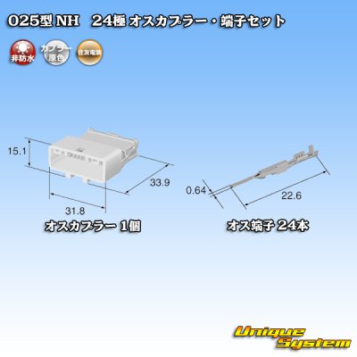 Photo4: [Sumitomo Wiring Systems] 025-type NH non-waterproof 24-pole male-coupler & terminal set