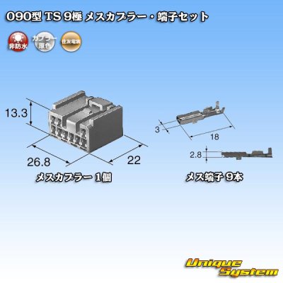 Photo5: [Sumitomo Wiring Systems] 090-type TS non-waterproof 9-pole female-coupler & terminal set