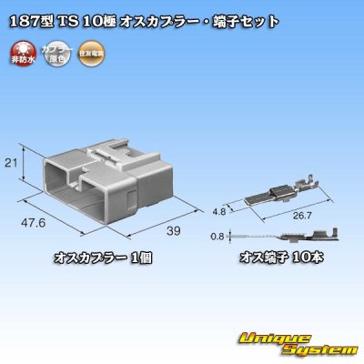 Photo5: [Sumitomo Wiring Systems] 187-type TS non-waterproof 10-pole male-coupler & terminal set