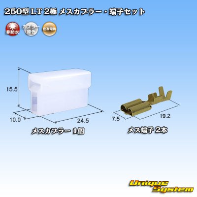 Photo1: [Sumitomo Wiring Systems] 250-type LT non-waterproof 2-pole female-coupler & terminal set