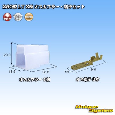 Photo1: [Sumitomo Wiring Systems] 250-type LT non-waterproof 3-pole male-coupler & terminal set