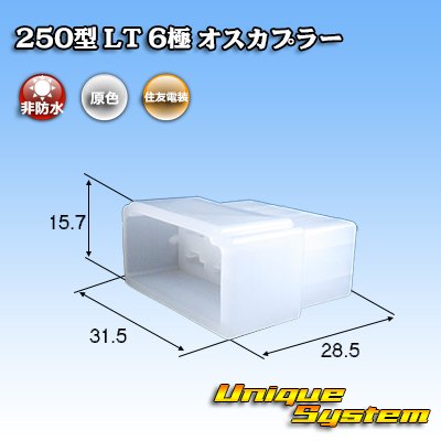 Photo1: [Sumitomo Wiring Systems] 250-type LT non-waterproof 6-pole male-coupler