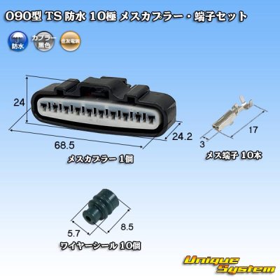 Photo1: [Sumitomo Wiring Systems] 090-type TS waterproof 10-pole female-coupler & terminal set