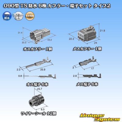 Photo5: [Sumitomo Wiring Systems] 090-type TS waterproof 6-pole coupler & terminal set type-2