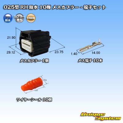 Photo1: [Yazaki Corporation] 025-type RH waterproof 10-pole female-coupler & terminal set