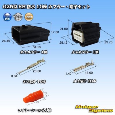 Photo1: [Yazaki Corporation] 025-type RH waterproof 10-pole coupler & terminal set