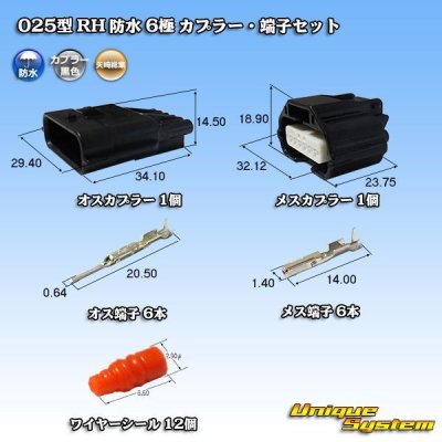 Photo1: [Yazaki Corporation] 025-type RH waterproof 6-pole coupler & terminal set