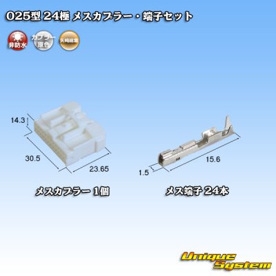 Photo1: [Yazaki Corporation] 025-type non-waterproof 24-pole female-coupler & terminal set