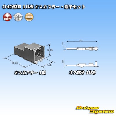 Photo4: [Yazaki Corporation] 040-type III non-waterproof 10-pole male-coupler & terminal set