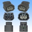 Photo3: [Sumitomo Wiring Systems] 040-type HX waterproof 3-pole female-coupler & terminal set with retainer type-2 rib-difference (3)