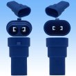 Photo3: HB3 HB4 combined use waterproof male-coupler 2-pole (blue) & terminal set (3)