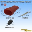 Photo1: HB3 HB4 combined use waterproof male-coupler 2-pole (red) & terminal set (1)