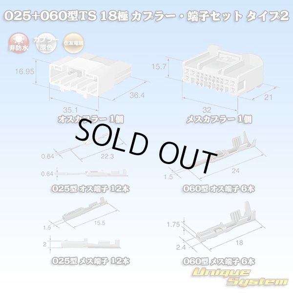 Photo1: [Sumitomo Wiring Systems] 025 + 060-type TS hybrid non-waterproof 18-pole coupler & terminal set type-2 (1)