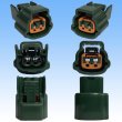 Photo3: [Sumitomo Wiring Systems] 090-type 62 series type-E waterproof 2-pole female-coupler & terminal set with retainer (P5) type-3 (green) (3)