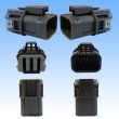 Photo2: [Yazaki Corporation] 110-type 58-connector W series waterproof 6-pole male-coupler & terminal set (with holder) (2)