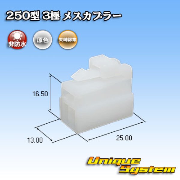 Photo1: [Yazaki Corporation] 250-type CN (A) non-waterproof 3-pole female-coupler (1)