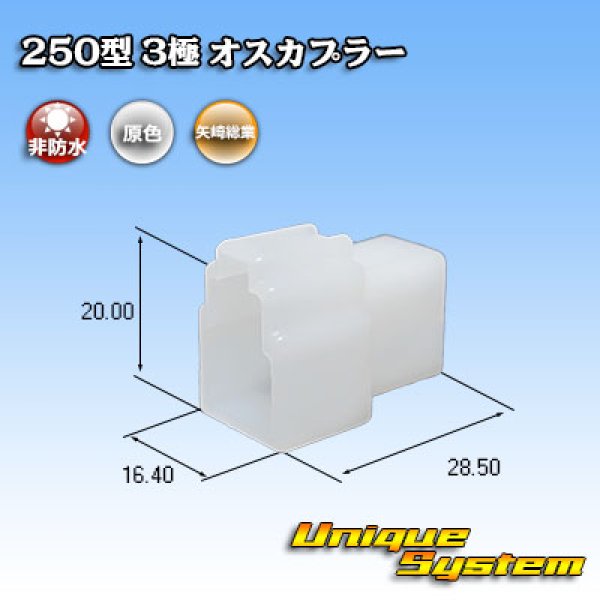 Photo1: [Yazaki Corporation] 250-type CN (A) non-waterproof 3-pole male-coupler (1)